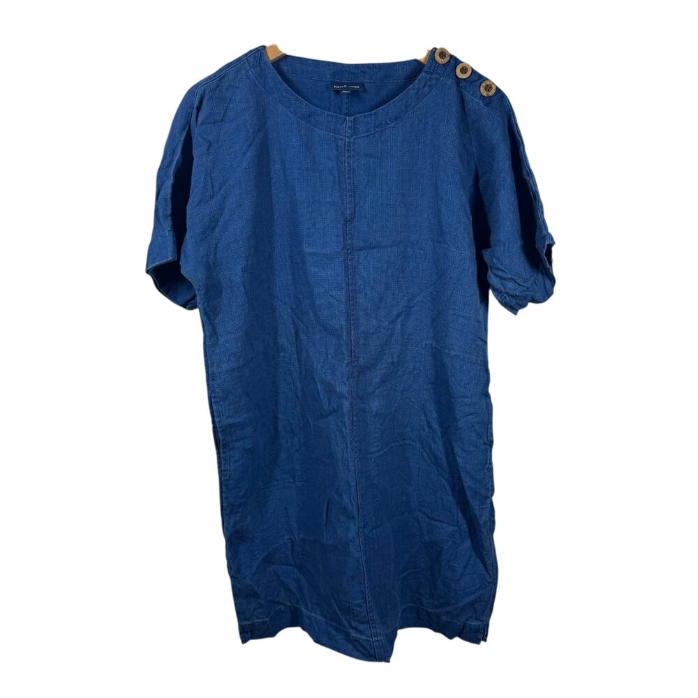 J. Jill Pure Jill Indigo Dress Women XSP Blue Pocket Denim 100% Lyocell‎ Coastal